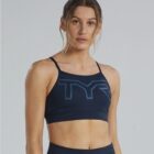 TYR BASE KINETIC™ WOMEN'S HIGH NECK BIG LOGO SPORTS BRA